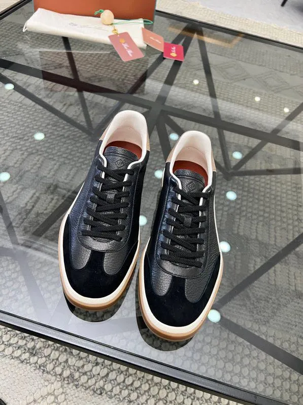 Factory price: 440💰Loro men's shoes💰iana top purchasing agent🇮🇹 men's shoes💰 The popular casual sneakers counter of the popular street man has new products at the same time. The uppers are made of cowhide fabric imported from Italy. The high-quality splicing technology has a classic and generous layout with a masculine temperament. Soft and comfortable cowhide lining. The soles: the original soles are specially provided by the original factory. The exclusive molded soles are super comfortable. The original factory follows the order. 🔍🔍High quality. You can enter and exit the counter at will. Welcome to compare. The code number is 38-44, customized 45